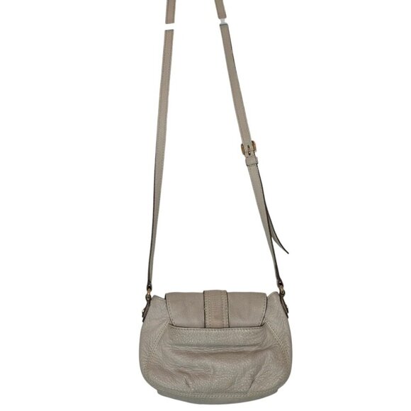 MICHAEL KORS Charlton Leather Mini Crossbody Bag Cream Gold Tone Hardware Preppy - Picture 9 of 12